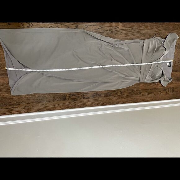 LA FEMME Surplice Off Shoulder Column Gown - Picture 14 of 15